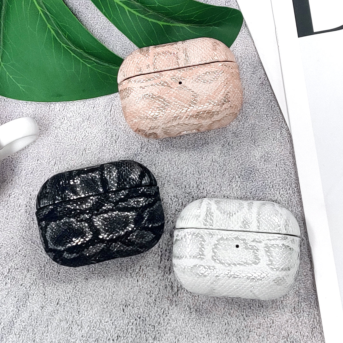 Luxury Snake Skin Leather AirPods Case - Shockproof & Scratch-Resistant Protective Cover